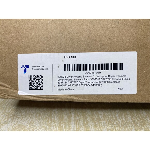 279838 Dryer Heating Element for Whirlpool Roper Kenmore - Picture 3 of 6